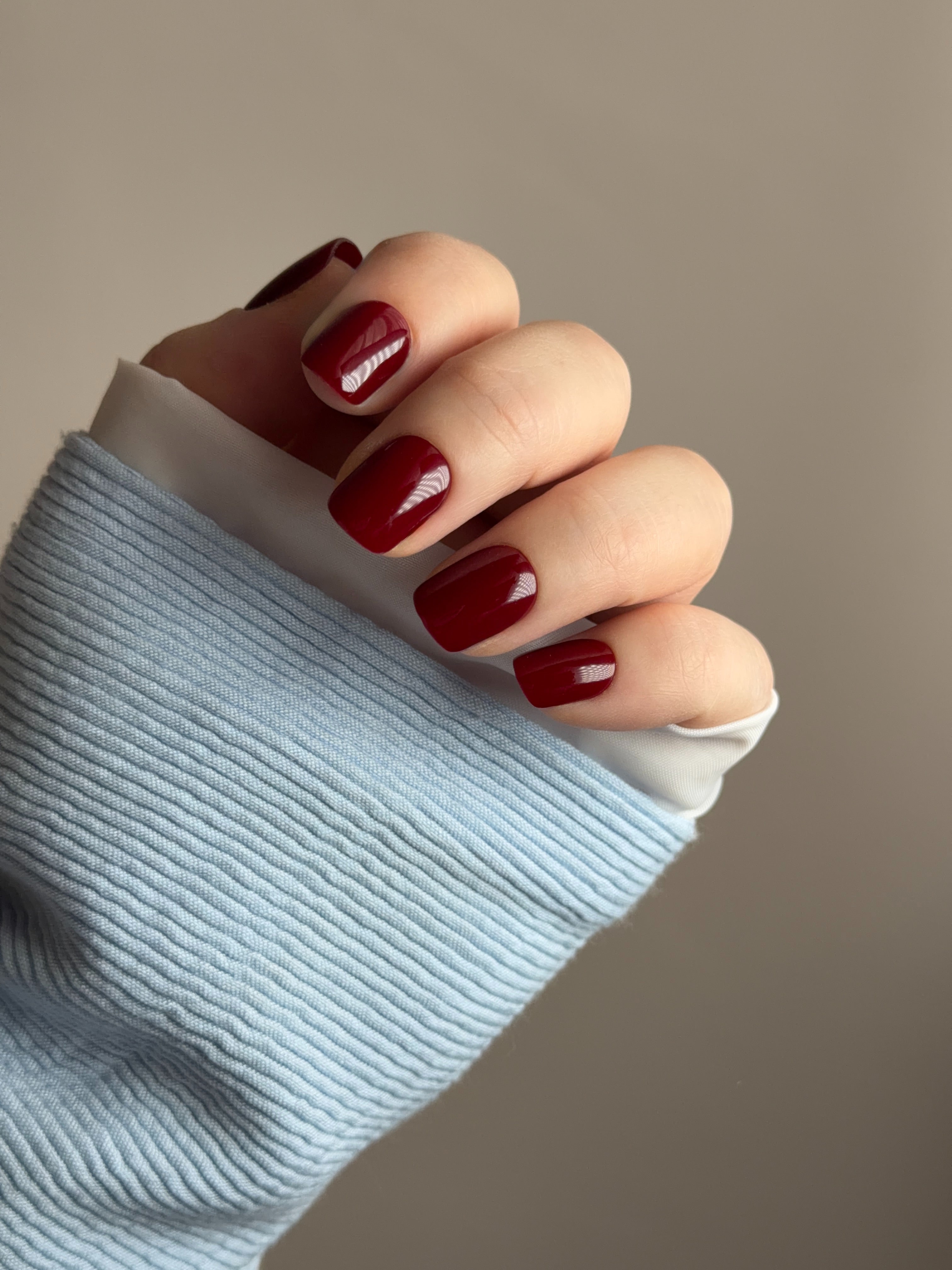 Granata | Press-On Nails Rosso Granata Quadrate Corte Made in Italy