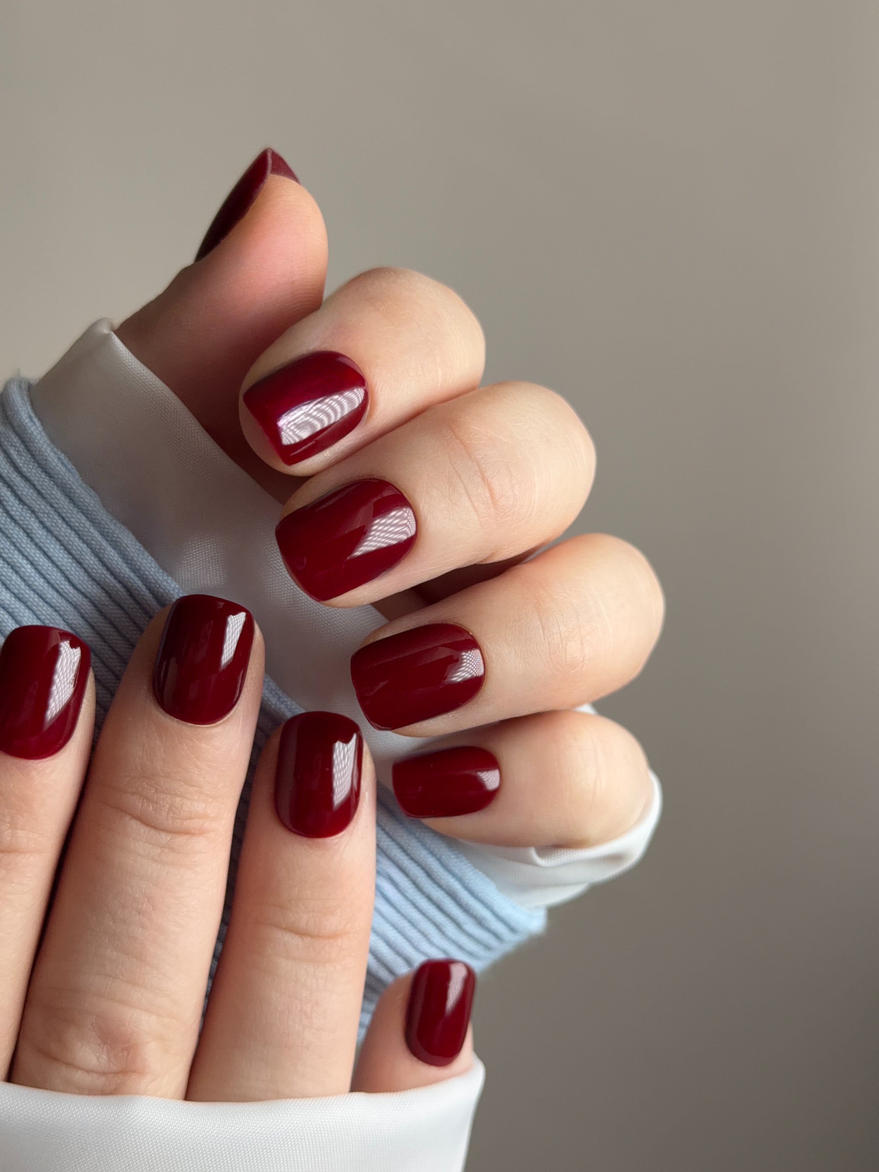 Granata | Press-On Nails Rosso Granata Quadrate Corte Made in Italy