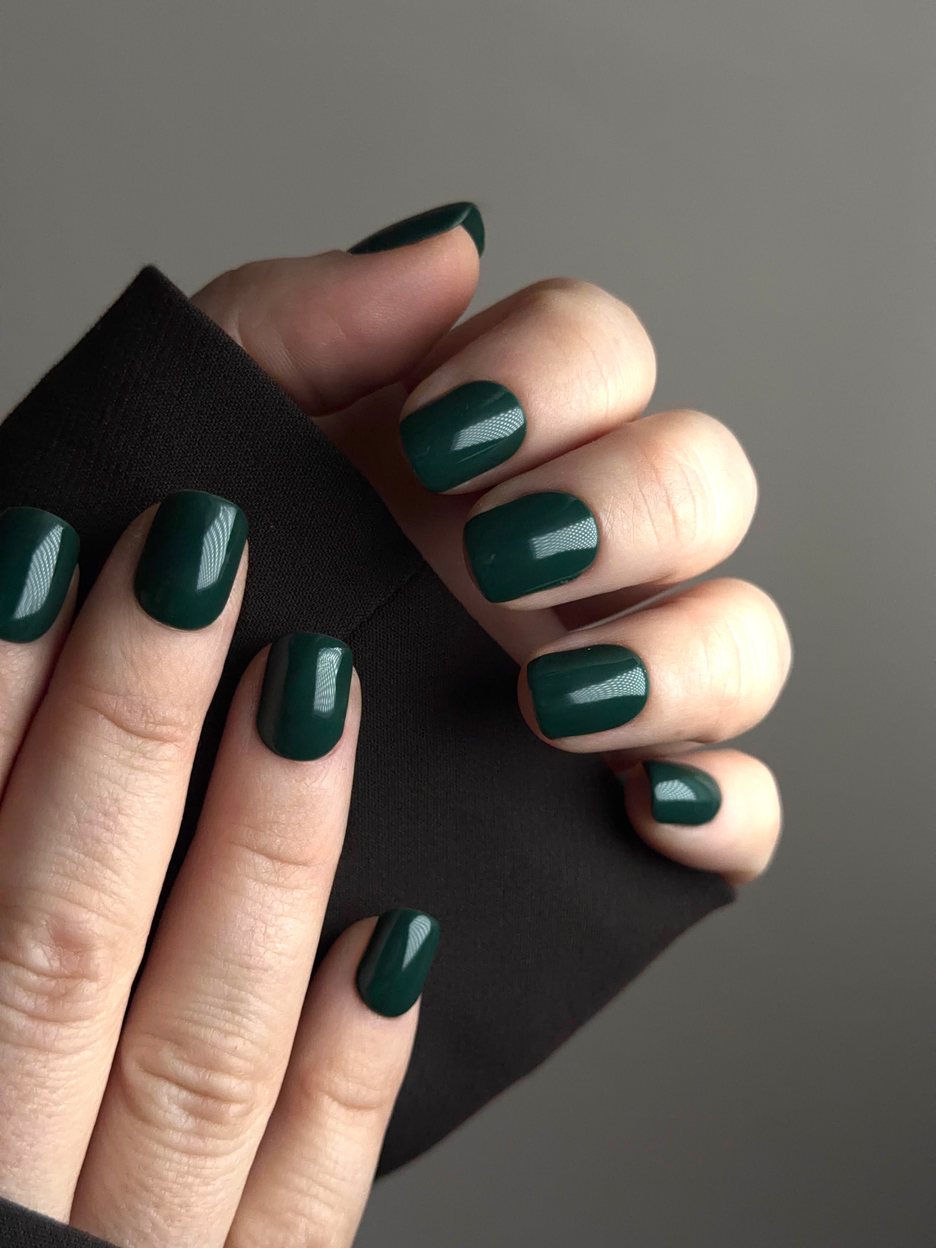 Bosco | Press-On Nails Verde Bosco Quadrate Corte "Bosco" Made in Italy