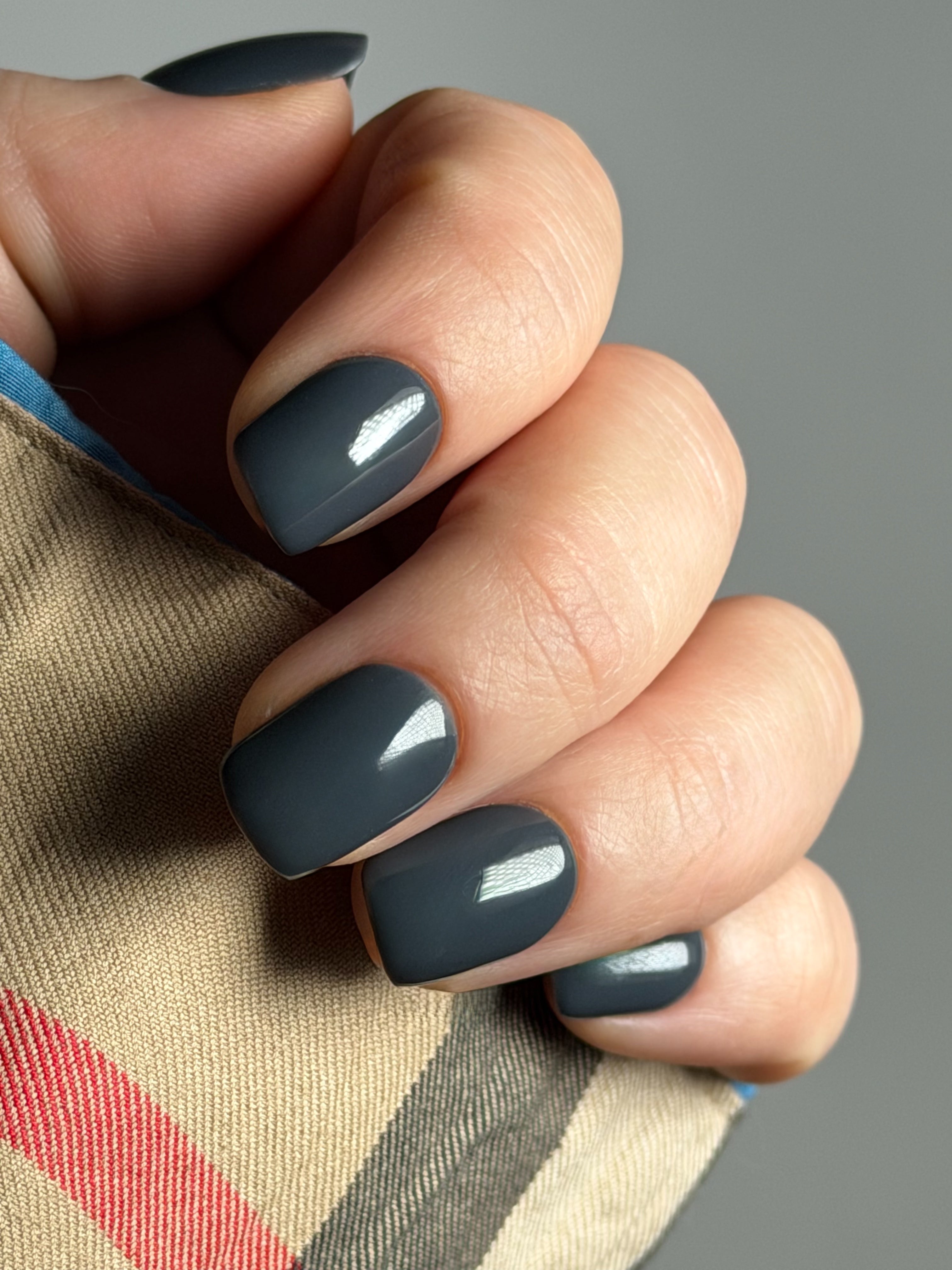 Ardesia | Press-On Nails Grigio Ardesia Quadrate Corte Set Made in Italy artigianali