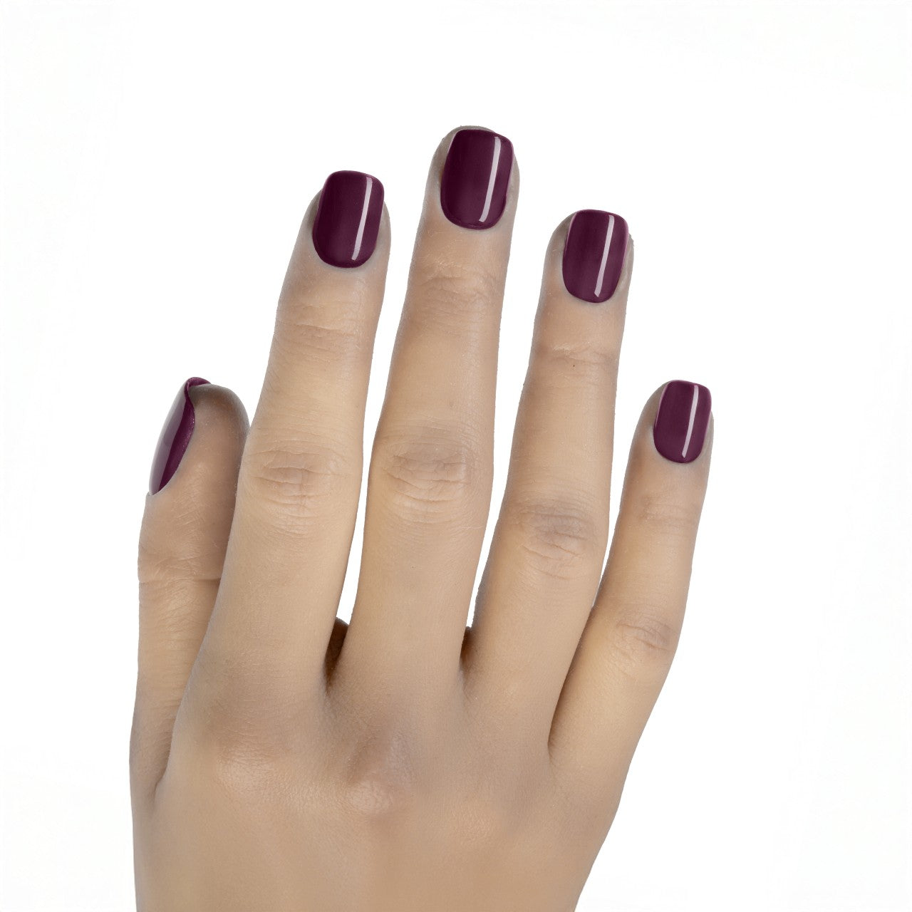 Press on nails color merlot lucide dalla forma quadrata corta